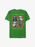 Star Wars Holiday Faces Christmas Pattern T-Shirt