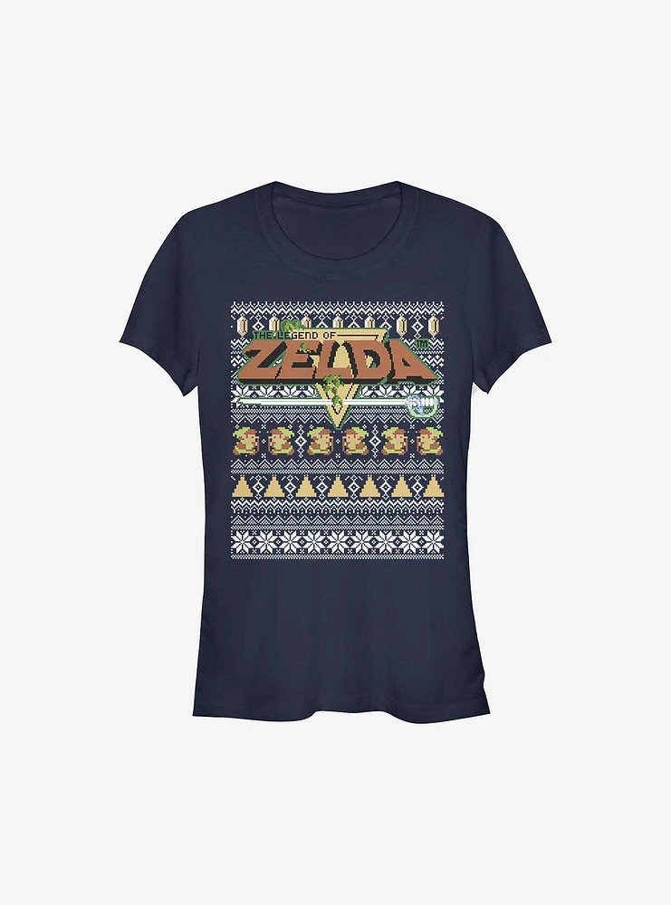 Nintendo The Legend Of Zelda Tight Forces Ugly Christmas Sweater Girls T-Shirt