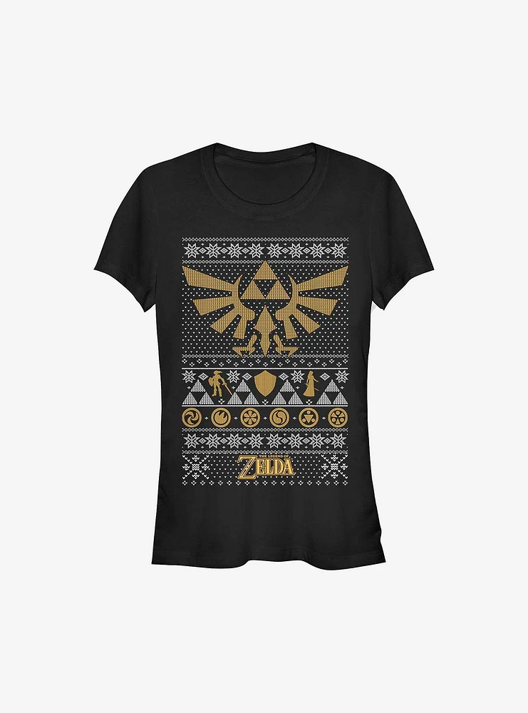 Nintendo The Legend Of Zelda Legends Ugly Christmas Sweater Girls T-Shirt