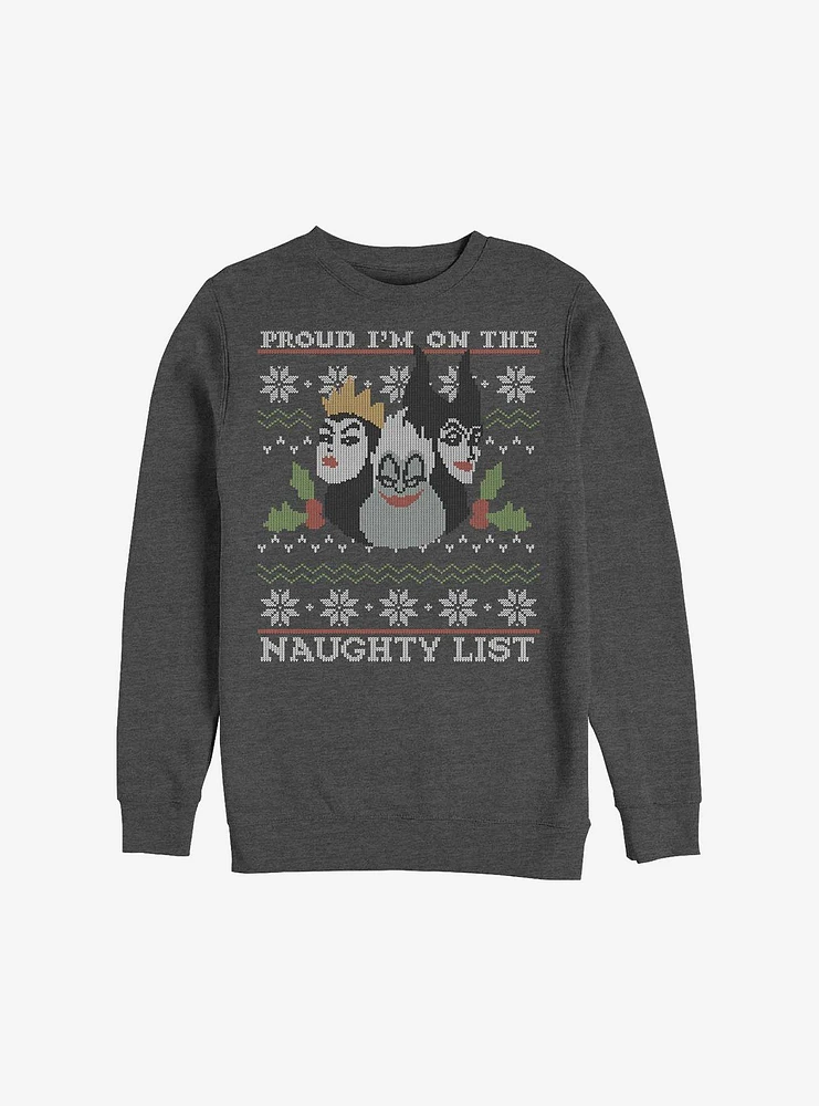 Disney Villains Naughty List Ugly Christmas Sweater Sweatshirt