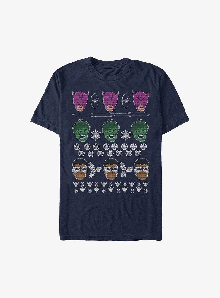 Marvel Avengers Christmas Pattern T-Shirt