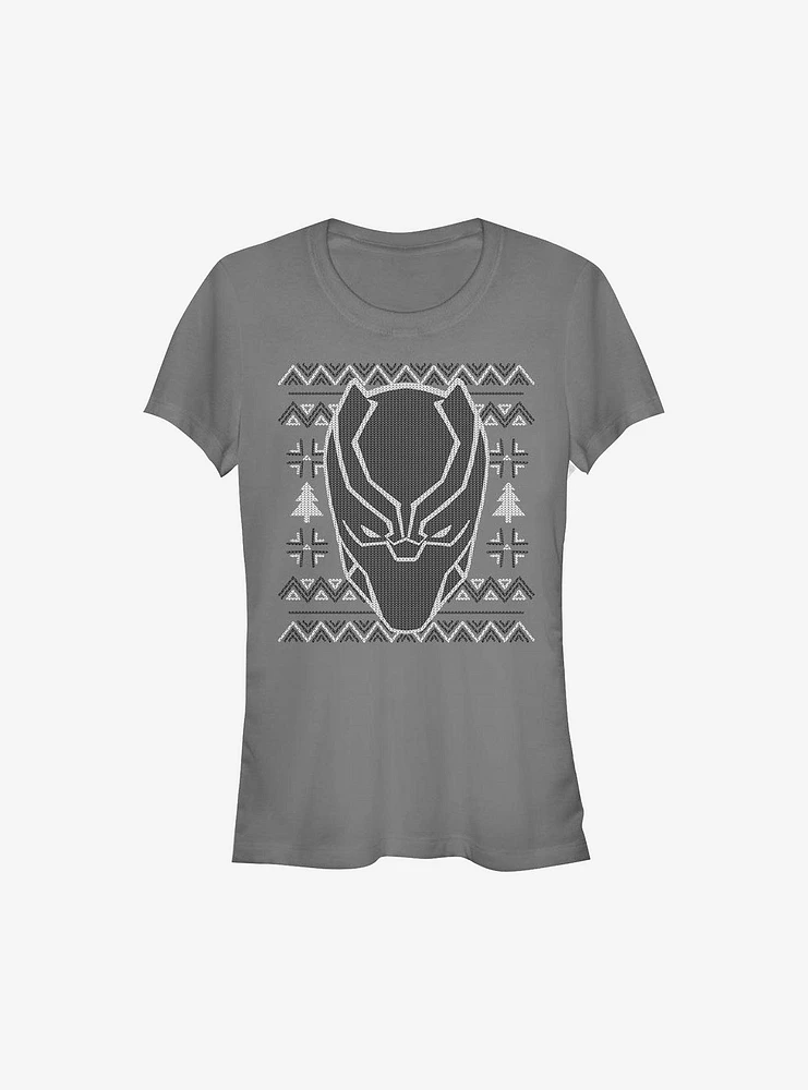 Marvel Black Panther Christmas Pattern Girls T-Shirt