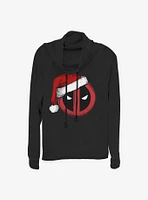 Marvel Deadpool Santa Hat Christmas Cowl Neck Long-Sleeve Girls Top