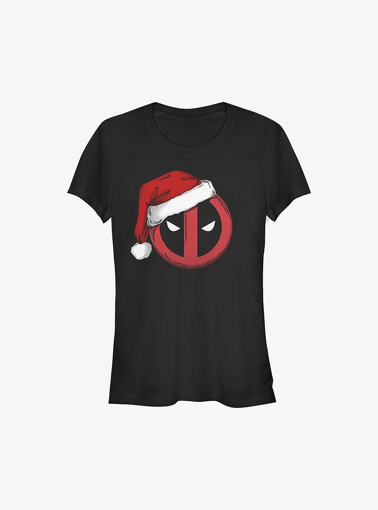 Marvel Deadpool Santa Hat Christmas Girls T-Shirt
