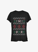 Marvel Deadpool Ugly Christmas Sweater Girls T-Shirt