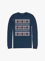 Marvel Deadpool Christmas Pattern Sweater Long-Sleeve T-Shirt