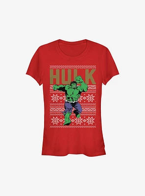 Marvel Hulk Ugly Christmas Sweater Girls T-Shirt