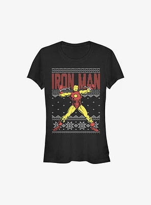Marvel Iron Man Ugly Christmas Sweater Girls T-Shirt