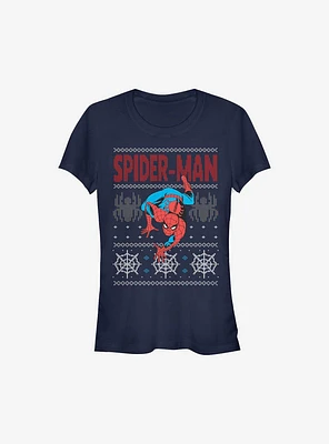 Marvel Spider-Man Ugly Christmas Sweater Girls T-Shirt