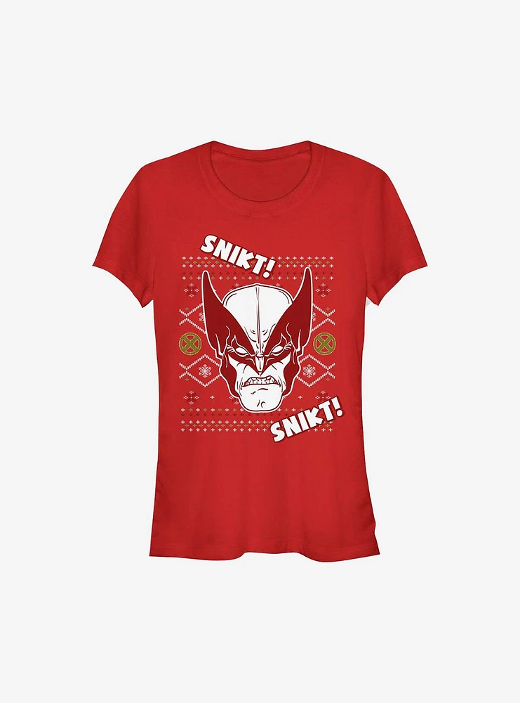 Marvel X-Men Wolverine Christmas Pattern Girls T-Shirt