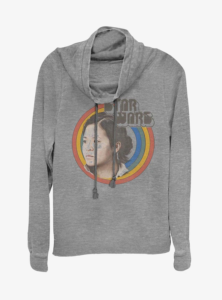 Star Wars Vintage Rose Rainbow Cowl Neck Long-Sleeve Girls Top