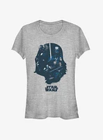 Star Wars Vader Head Fill Girls T-Shirt