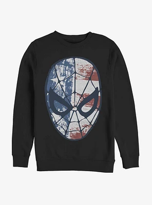 Marvel Spider-Man American Flag Face Sweatshirt