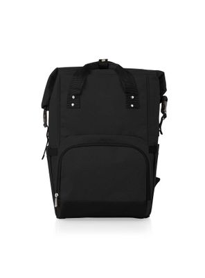 On The Go Roll-Top Black Cooler Backpack
