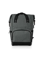 On The Go Roll-Top Heathered Gray Cooler Backpack