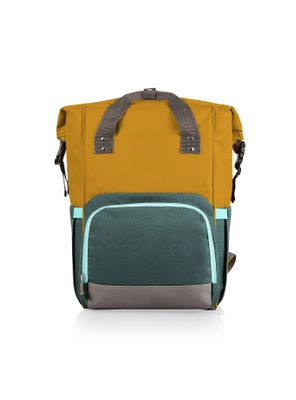 On The Go Roll-Top Mustard Cooler Backpack