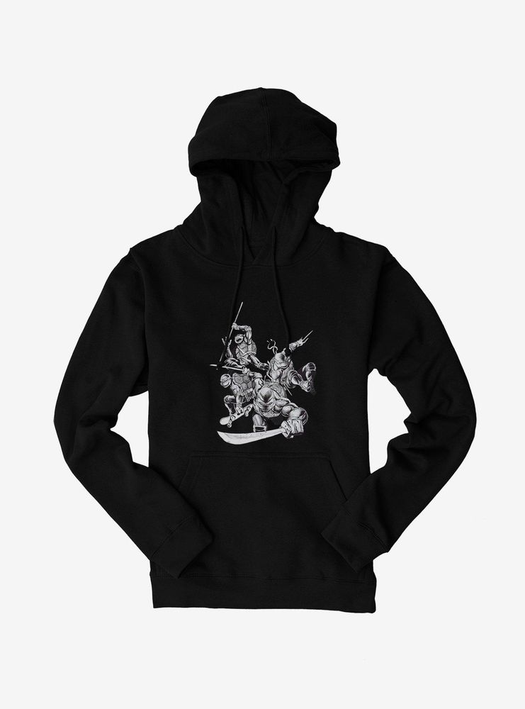 Teenage Mutant Ninja Turtles Black And White Battle Poses Hoodie