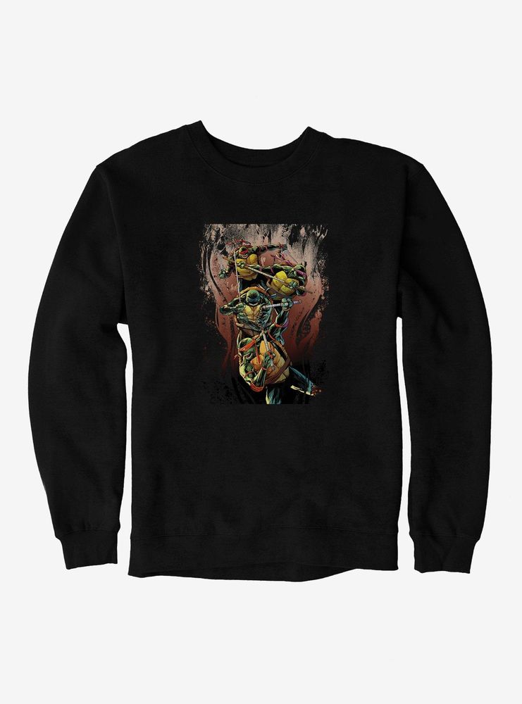 Teenage Mutant Ninja Turtles Brown Paint Group Fight Sweatshirt