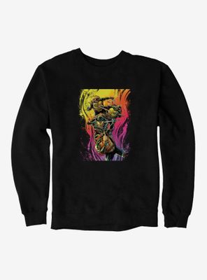 Teenage Mutant Ninja Turtles Rainbow Paint Group Fight Sweatshirt