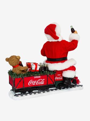 Coke Battery Operated Coca Cola Santa Train With Led Garland