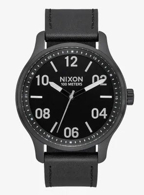 Nixon Patrol Leather Black Silver Black Watch