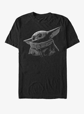Star Wars The Mandalorian Child Black & White T-Shirt