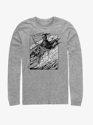 Grim Reaper Surfing Long-Sleeve T-Shirt
