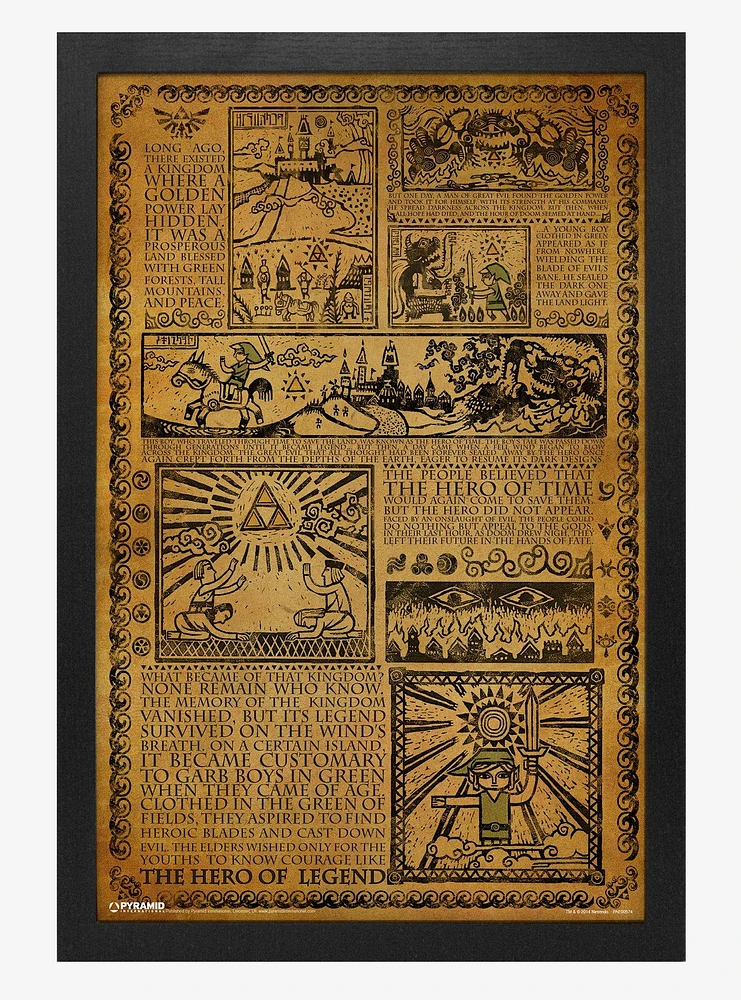 Nintendo The Legend Of Zelda Story Of The Hero Framed Poster