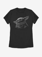 Star Wars The Mandalorian Child Grayscale Womens T-Shirt