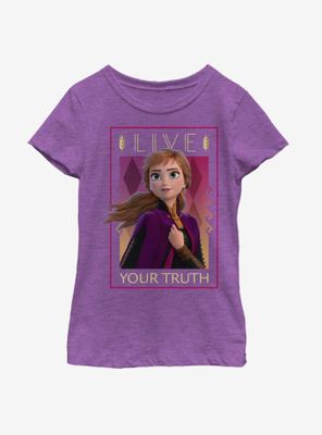 Disney Frozen 2 Anna Live Your Truth Youth Girls T-Shirt