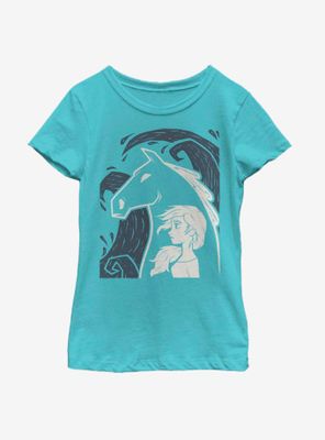 Disney Frozen 2 Elsa Linocut Youth Girls T-Shirt