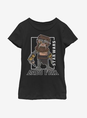 Star Wars Episode IX The Rise Of Skywalker Babu Frik Youth Girls T-Shirt