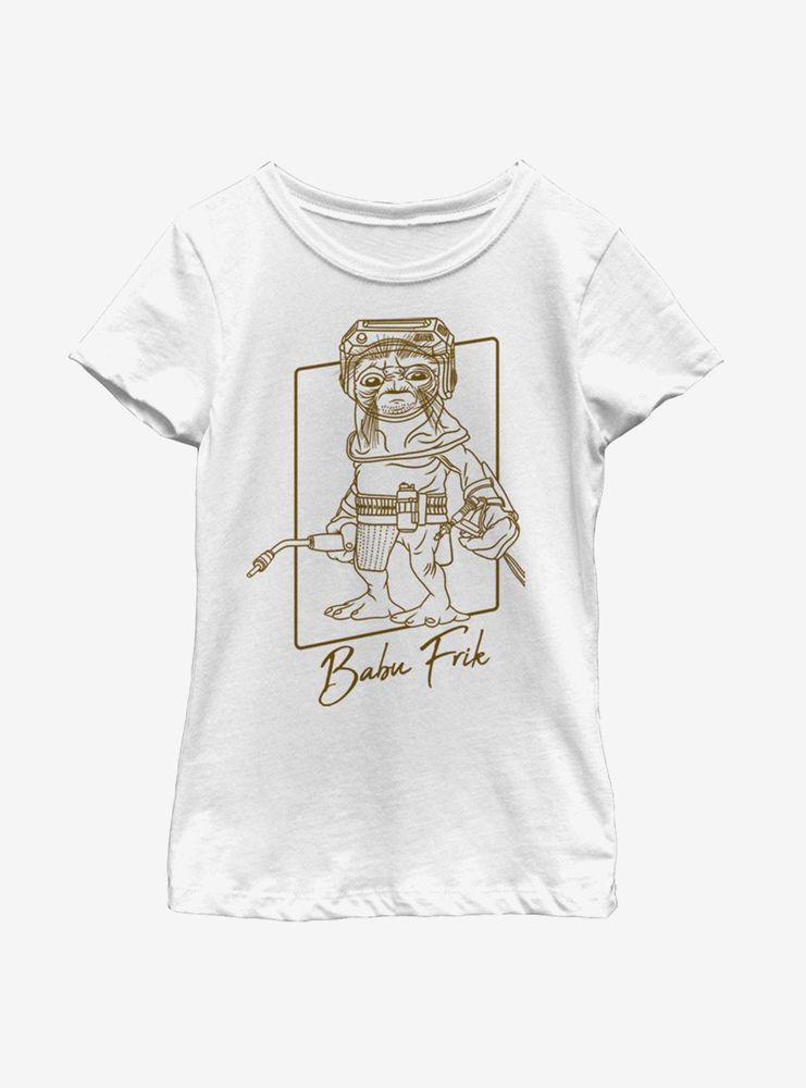 Star Wars Episode IX The Rise Of Skywalker Babu Outline Youth Girls Flutter Sleeve T-Shirt