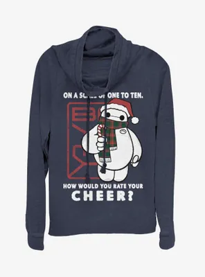 Disney Big Hero 6 Baymax Cheer Scale Cowlneck Long-Sleeve Womens Top