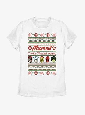Marvel Avengers Merriest Heroes Womens T-Shirt