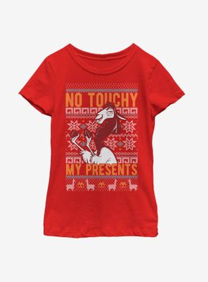 Disney The Emperors New Groove No Touchy Christmas Pattern Youth Girls T-Shirt