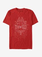 Star Wars Falcon Christmas Line Art T-Shirt