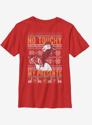 Disney The Emperor's New Groove No Touchy Christmas Pattern Youth T-Shirt