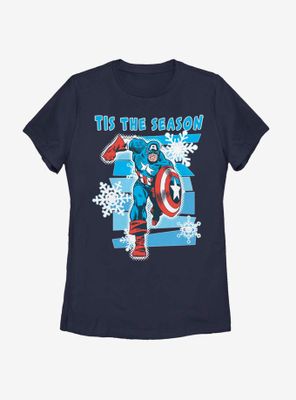 Marvel Captain America Shield Season Womens T-Shirt