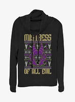 Disney Maleficent Mistress Of All Evil Christmas Pattern Cowlneck Long-Sleeve Womens Top