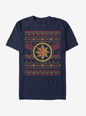 Marvel Captain Christmas Pattern T-Shirt