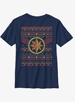 Marvel Captain Christmas Pattern Youth T-Shirt