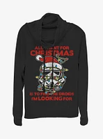 Star Wars Christmas Trooper Cowlneck Long-Sleeve Womens Top