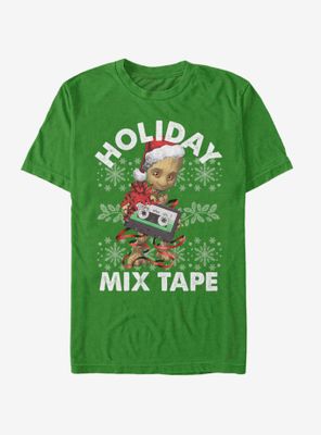 Marvel Guardians Of The Galaxy Groot Mix Tape Christmas T-Shirt