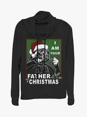 Star Wars Vader Father Christmas Cowlneck Long-Sleeve Womens Top