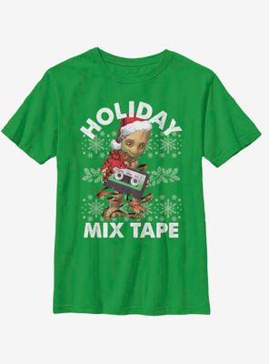 Marvel Guardians Of The Galaxy Groot Mix Tape Christmas Youth T-Shirt