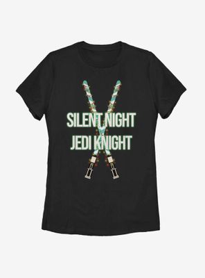 Star Wars Christmas Light Sabers Womens T-Shirt