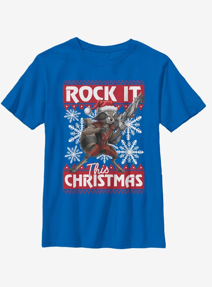 Marvel Guardians Of The Galaxy Rocket Christmas Youth T-Shirt