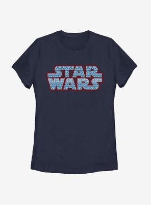 Star Wars Christmas Pattern Logo Womens T-Shirt