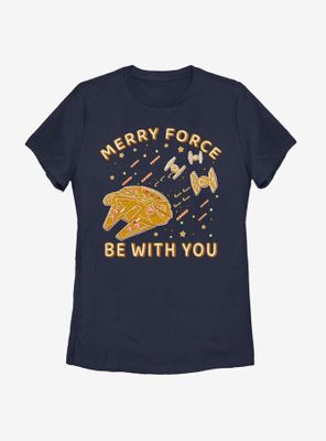 Star Wars Gingerbread Falcon Womens T-Shirt